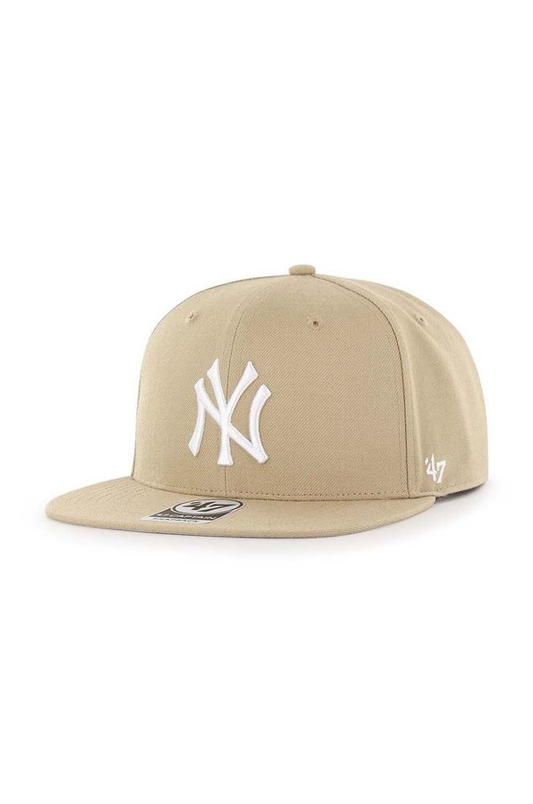 47 brand Kapa s šiltom 47 brand MLB New York Yankees bež barva, B-NSHOT17WBP-KHB