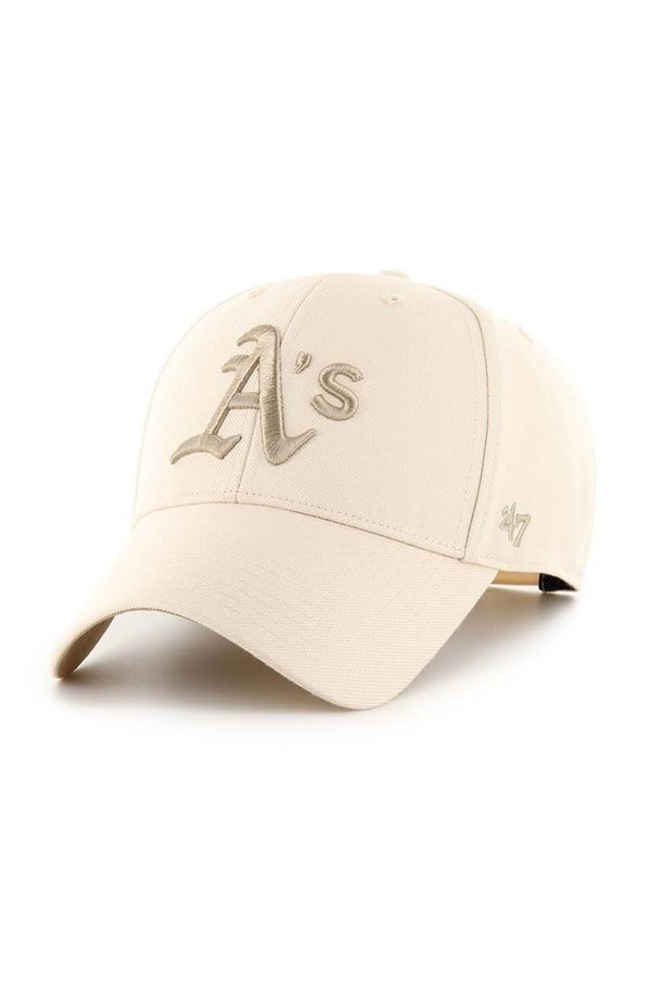 47 brand Kapa s šiltom 47 brand MLB Oakland Athletics bež barva, BCPTN-SUMVP18WBP-NT00