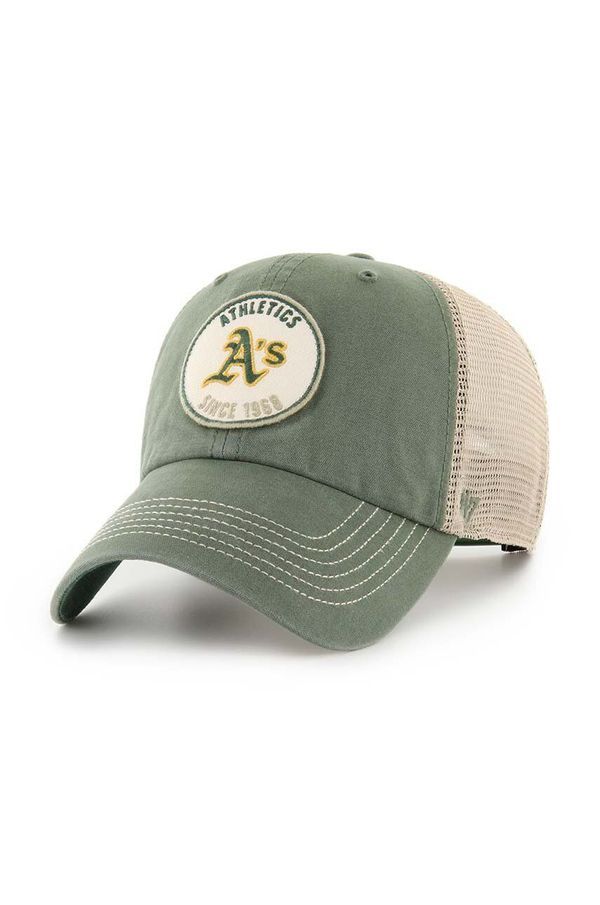 47 brand Kapa s šiltom 47 brand MLB Oakland Athletics zelena barva, B-PITSC18BXP-BTA