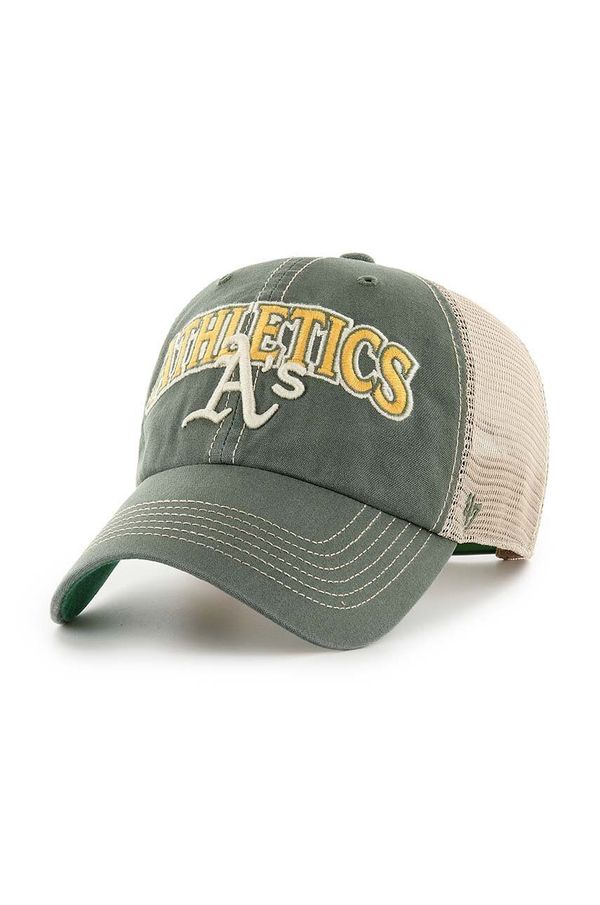 47 brand Kapa s šiltom 47 brand MLB Oakland Athletics zelena barva, B-TSCLA18LAP-BTB