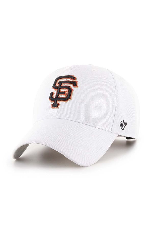 47 brand Kapa s šiltom 47 brand MLB San Francisco Giants bela barva, B-MVP22WBV-WH