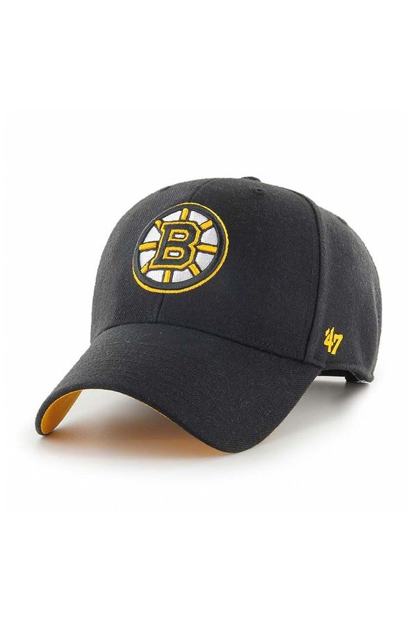 47 brand Kapa s šiltom 47 brand NHL Boston Bruins črna barva, H-BLPMS01WBP-BK