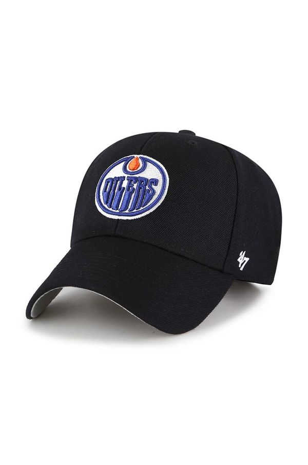 47 brand Kapa s šiltom 47 brand NHL Edmonton Oilers črna barva, H-MVP06WBV-BKH