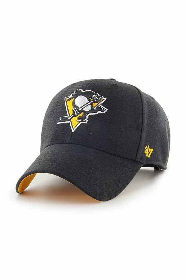 47 brand Kapa s šiltom 47 brand NHL Pittsburgh Penguins črna barva, H-BLPMS15WBP-BK