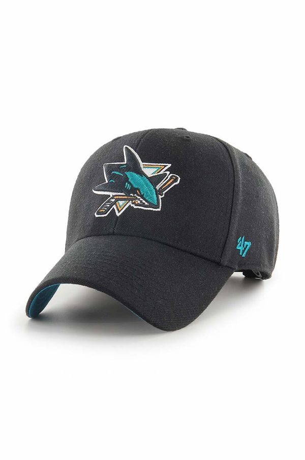 47 brand Kapa s šiltom 47 brand NHL San Jose Sharks črna barva, H-BLPMS22WBP-BK