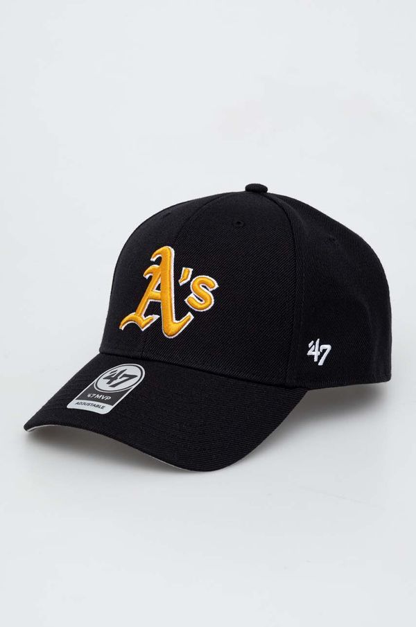 47brand Kapa s šiltom 47brand MLB Oakland Athletics črna barva