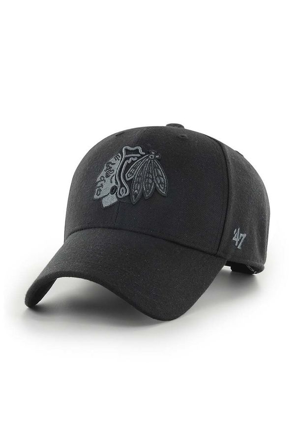 47brand Kapa s šiltom 47brand Nhl Chicago Blackhawks črna barva