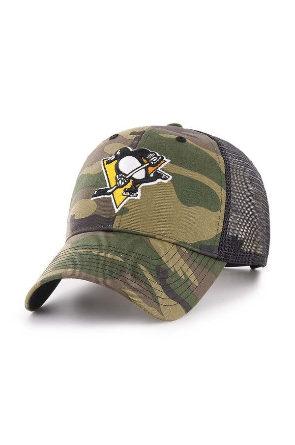 47brand Kapa s šiltom 47brand NHL Pittsburgh Penguins zelena barva, H-CBRAN15GWP-CM