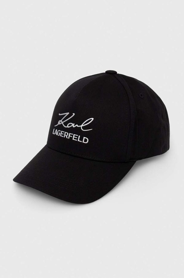 Karl Lagerfeld Kapa s šiltom Karl Lagerfeld črna barva
