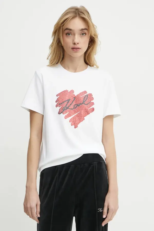Karl Lagerfeld Karl Lagerfeld Bombažna kratka majica Karl Lagerfeld