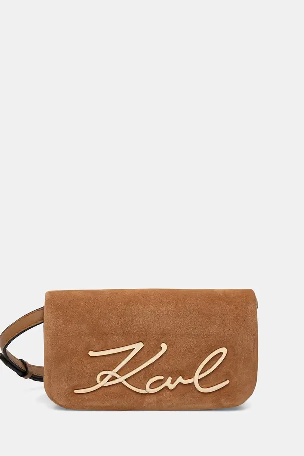 Karl Lagerfeld Karl Lagerfeld crossbody torbica ženska semiš K/SIGNATURE