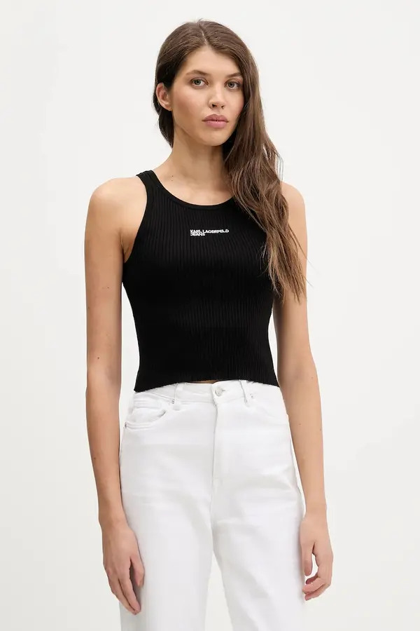 Karl Lagerfeld Jeans Karl Lagerfeld Jeans crop top ženski z bombažem