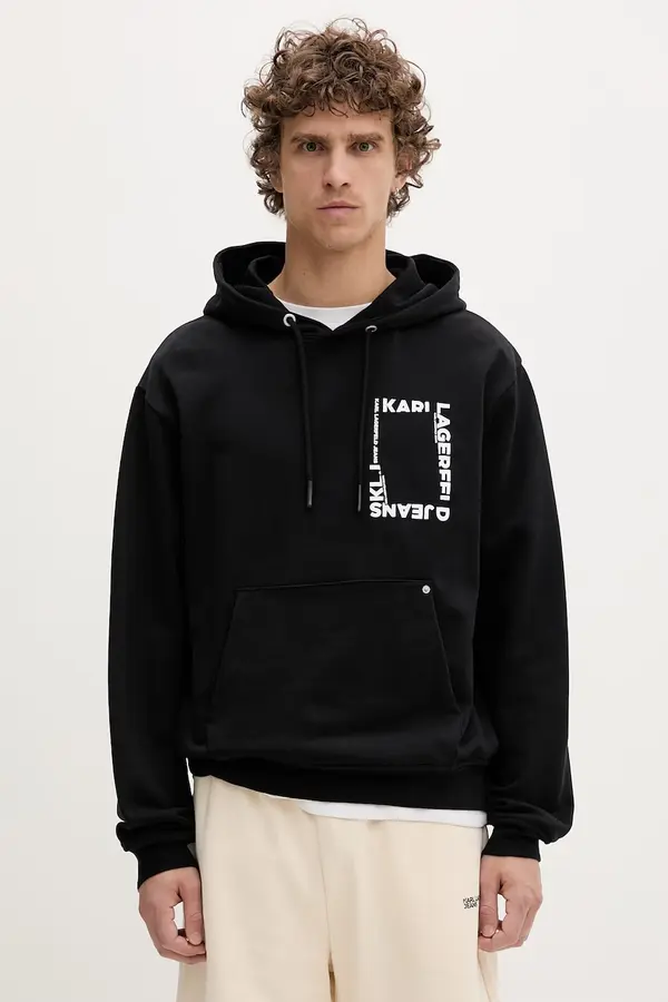 Karl Lagerfeld Jeans Karl Lagerfeld Jeans pulover s kapuco moški bombažen