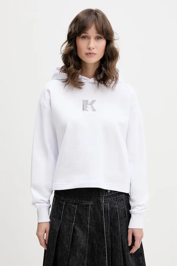Karl Lagerfeld Jeans Karl Lagerfeld Jeans pulover s kapuco ženski bombažen