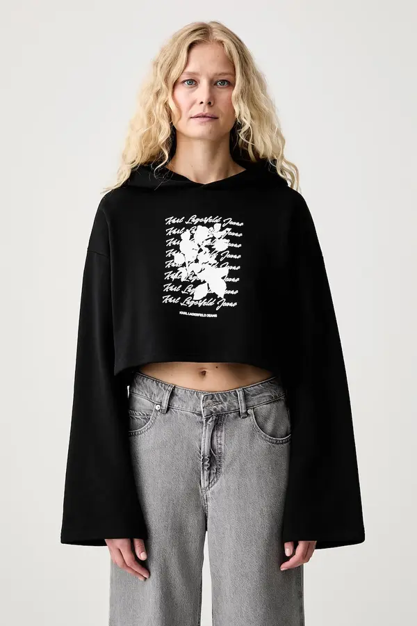 Karl Lagerfeld Jeans Karl Lagerfeld Jeans pulover s kapuco ženski bombažen