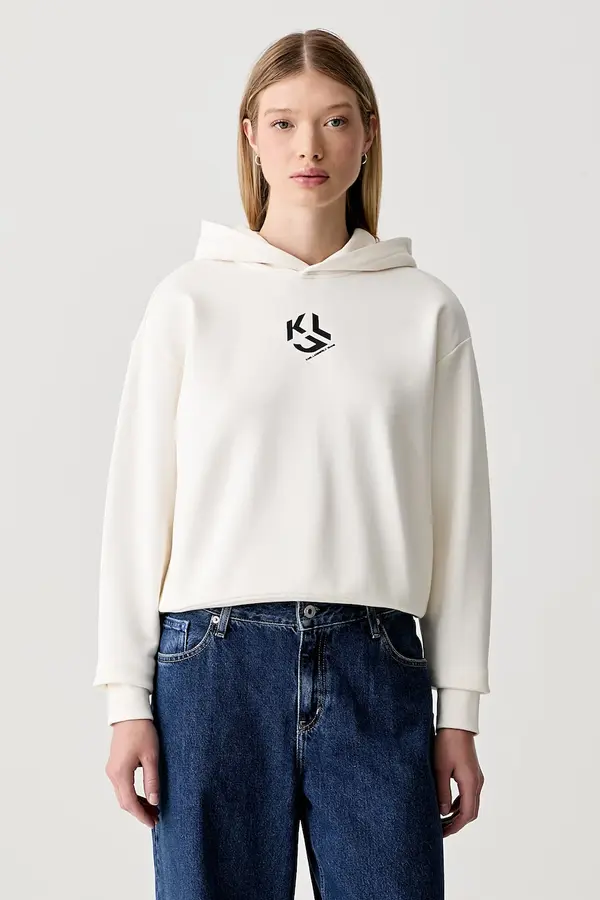 Karl Lagerfeld Jeans Karl Lagerfeld Jeans pulover s kapuco ženski z bombažem