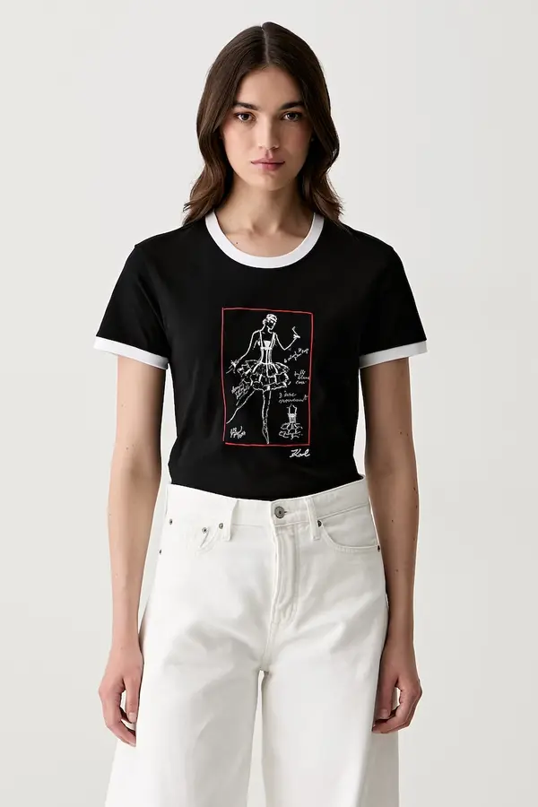 Karl Lagerfeld Karl Lagerfeld kratka majica ženska bombažna