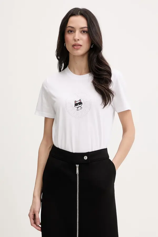 Karl Lagerfeld Karl Lagerfeld kratka majica ženska bombažna IKON