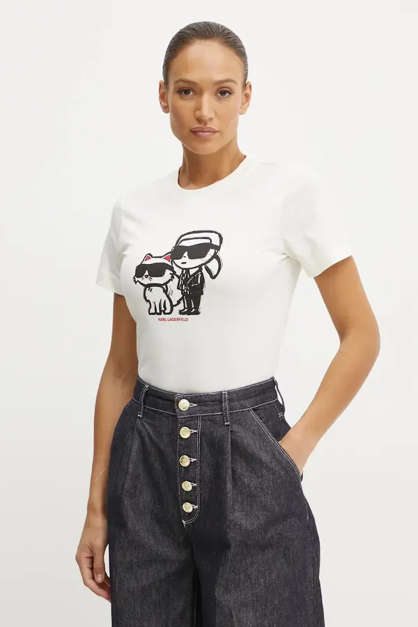 Karl Lagerfeld Karl Lagerfeld kratka majica ženska bombažna IKON SKETCH