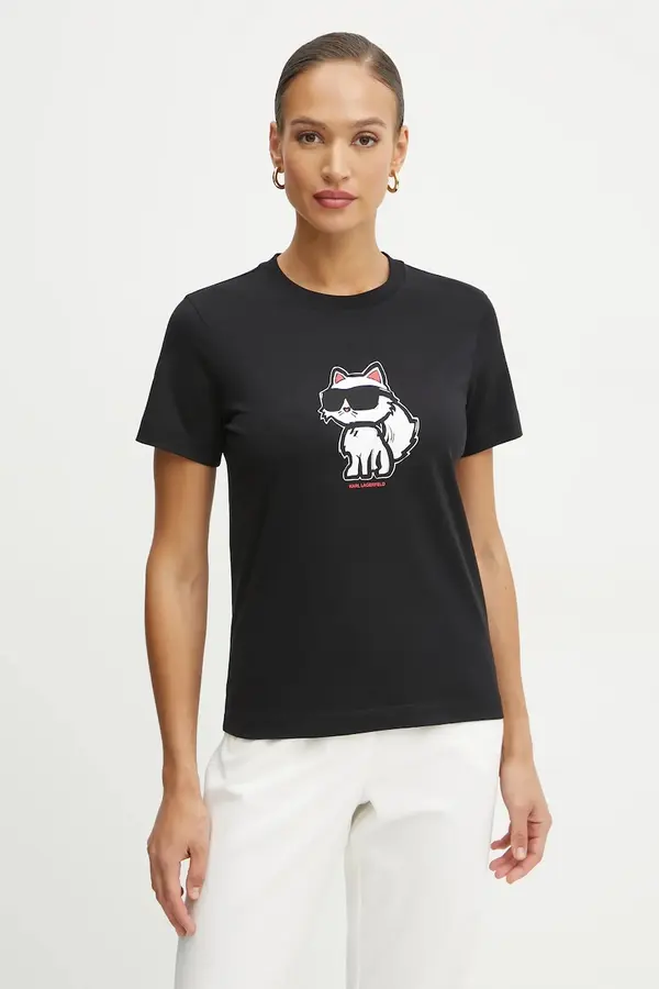 Karl Lagerfeld Karl Lagerfeld kratka majica ženska bombažna IKON SKETCH