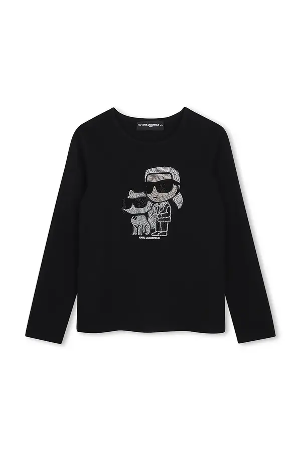Karl Lagerfeld Karl Lagerfeld majica z dolgimi rokavi otroška z bombažem