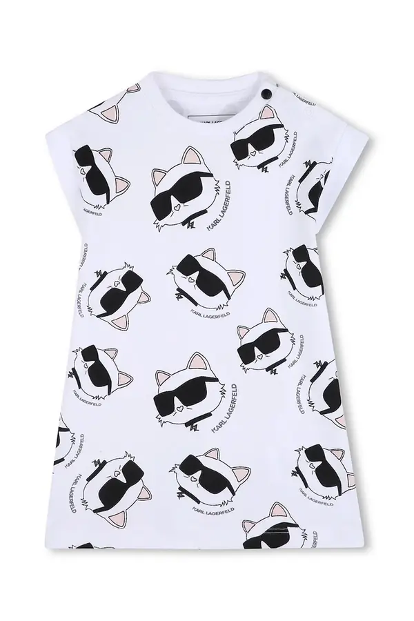Karl Lagerfeld Karl Lagerfeld Otroška bombažna obleka Karl Lagerfeld