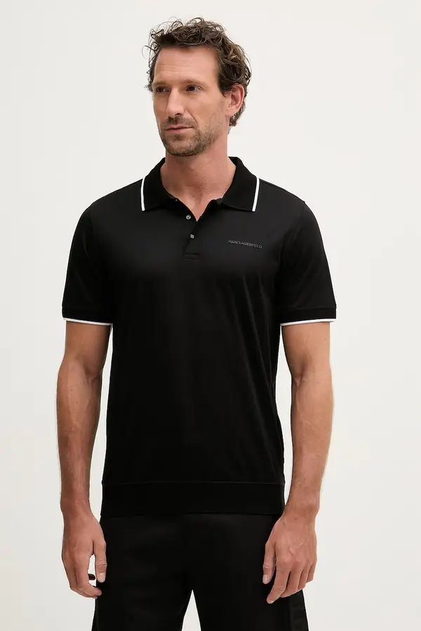 Karl Lagerfeld Karl Lagerfeld polo majica moška bombažna
