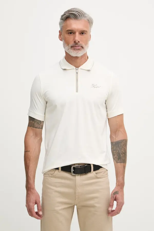 Karl Lagerfeld Karl Lagerfeld polo majica moška bombažna z elastanom
