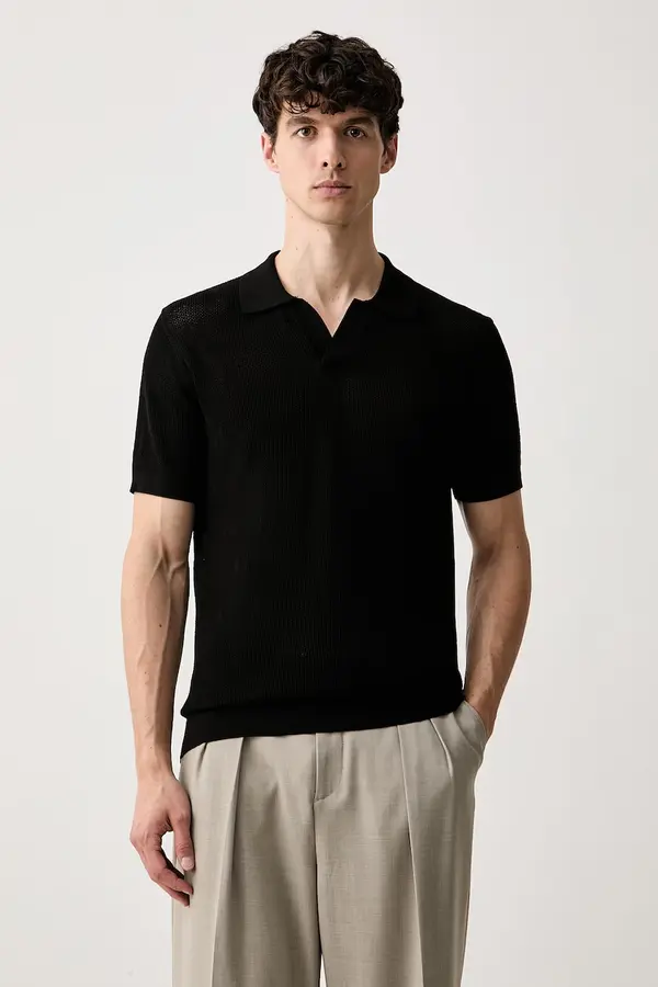 Karl Lagerfeld Karl Lagerfeld polo majica moška luknjičasta