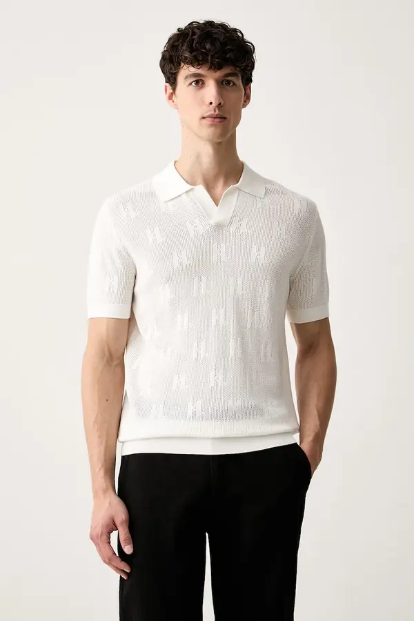 Karl Lagerfeld Karl Lagerfeld polo majica moška luknjičasta