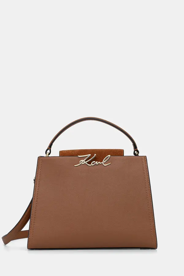 Karl Lagerfeld Karl Lagerfeld Usnjena torbica Karl Lagerfeld K/SIGNATURE