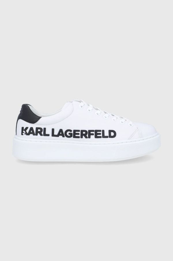 Karl Lagerfeld Karl Lagerfeld usnjeni čevlji MAXI KUP bela barva KL52225