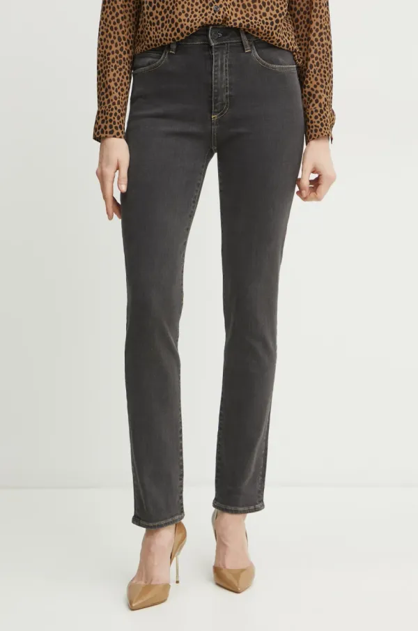 BOSS Kavbojke BOSS ženske, siva barva, 50536602