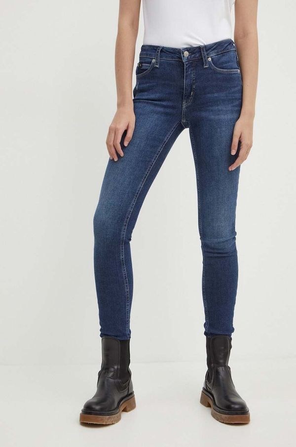 Calvin Klein Jeans Kavbojke Calvin Klein Jeans ženske, mornarsko modra barva, J20J223646