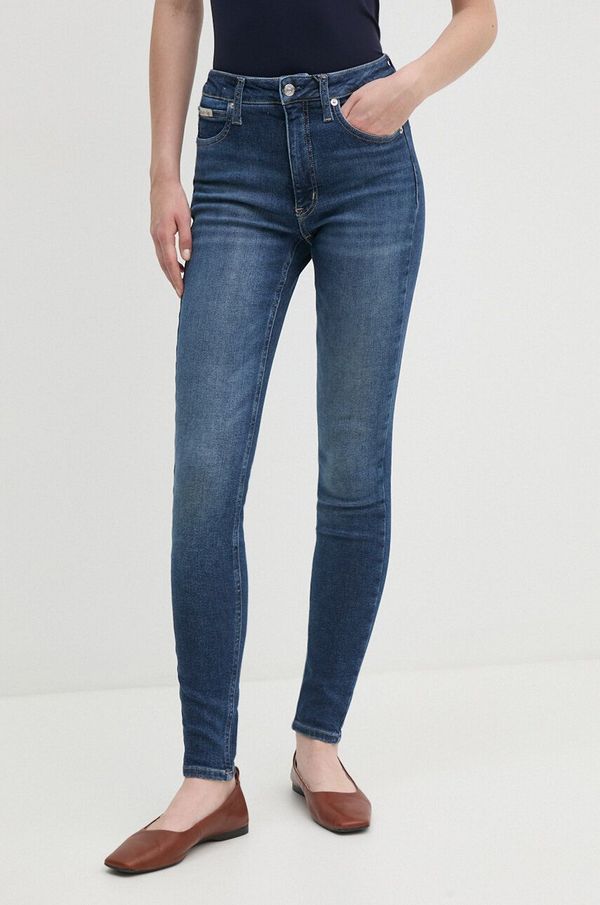 Calvin Klein Jeans Kavbojke Calvin Klein Jeans ženske, mornarsko modra barva, J20J224915