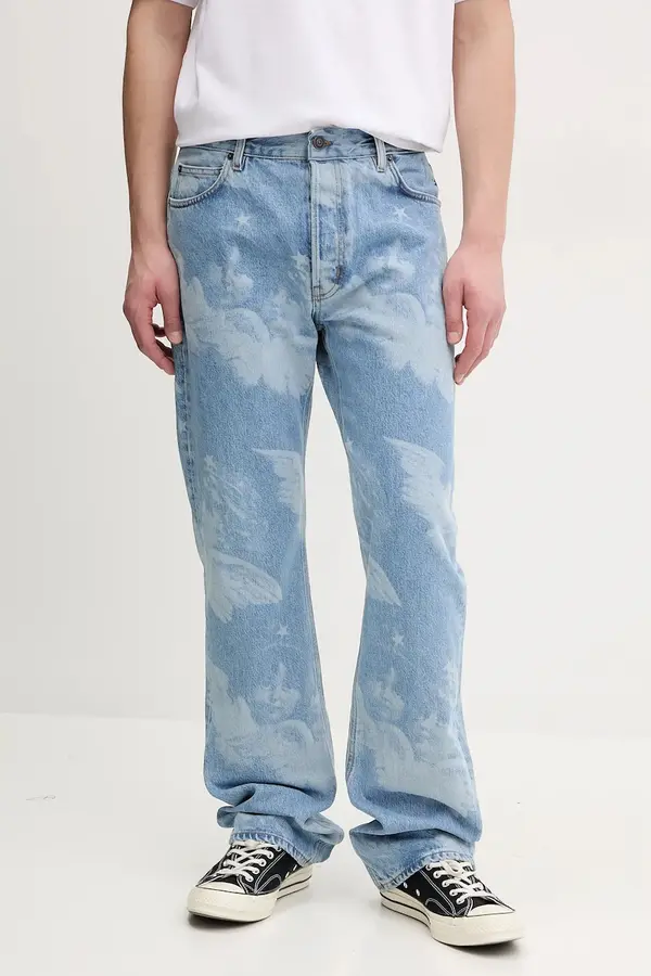 Fiorucci Kavbojke Fiorucci Angel Print Straight Fit Jeans