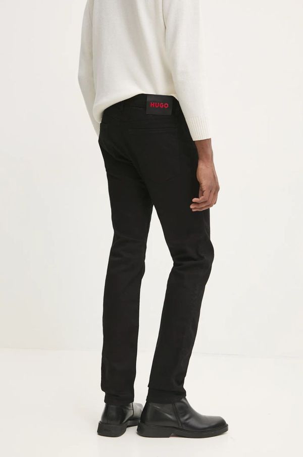 HUGO Kavbojke HUGO moške, črna barva, 50522163