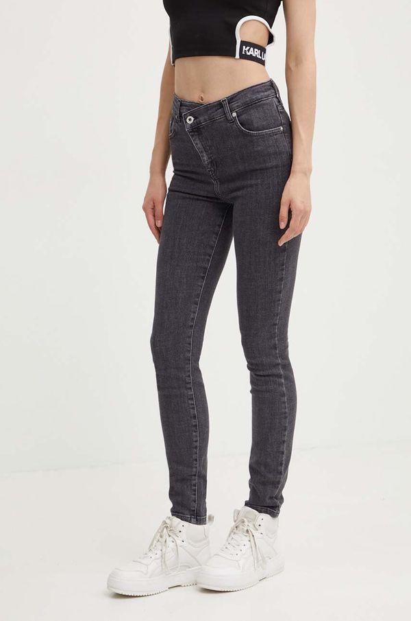 Karl Lagerfeld Jeans Kavbojke Karl Lagerfeld Jeans ženske, siva barva, 245J1102