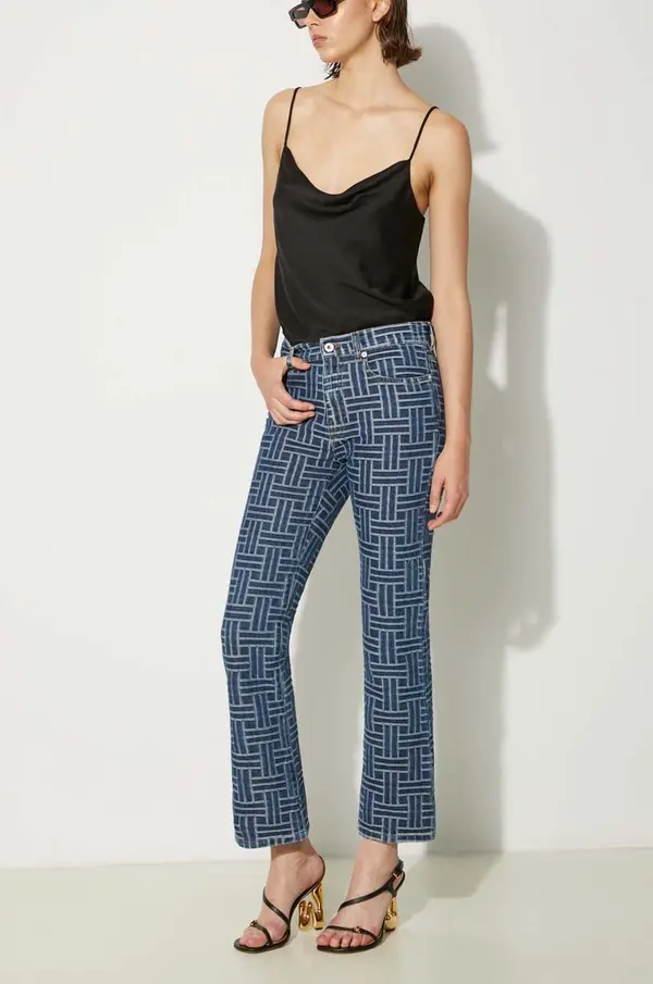 Kenzo Kavbojke Kenzo Bara Cropped Fit Jeans