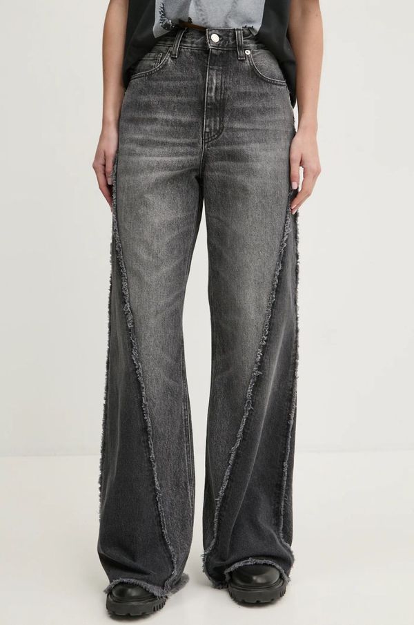 K+LUSHA Kavbojke K+LUSHA ženske, siva barva, KLW03005DF140KLW74