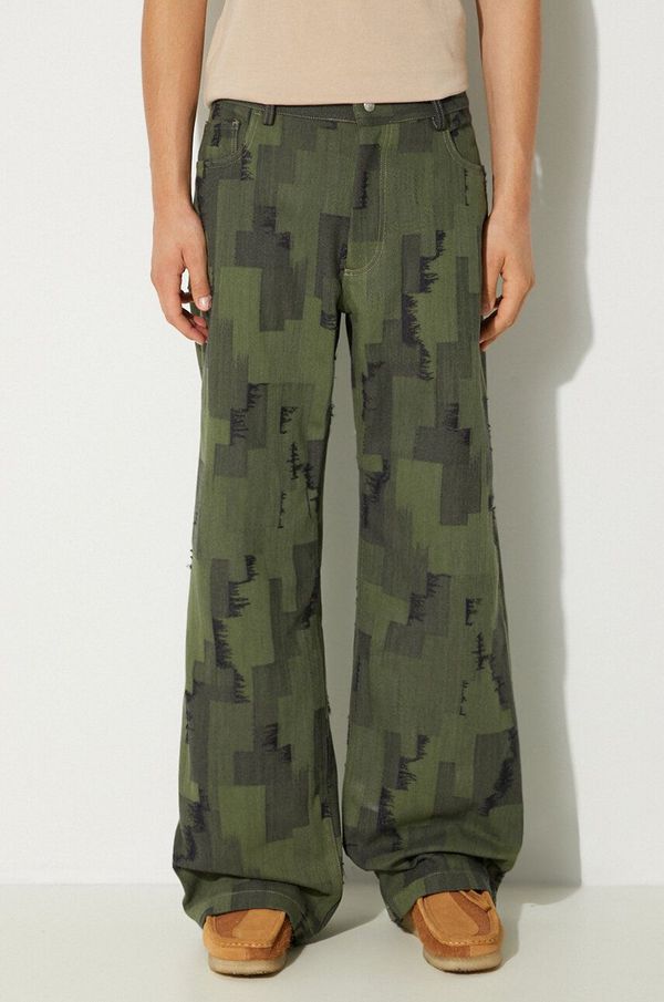 Marcelo Burlon Kavbojke Marcelo Burlon AOP Cross Wide Pants moške, CMCA187F24FAB0025810