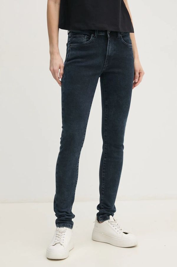 Pepe Jeans Kavbojke Pepe Jeans SKINNY JEANS MW REGENT ženske, mornarsko modra barva, PL204728ED9