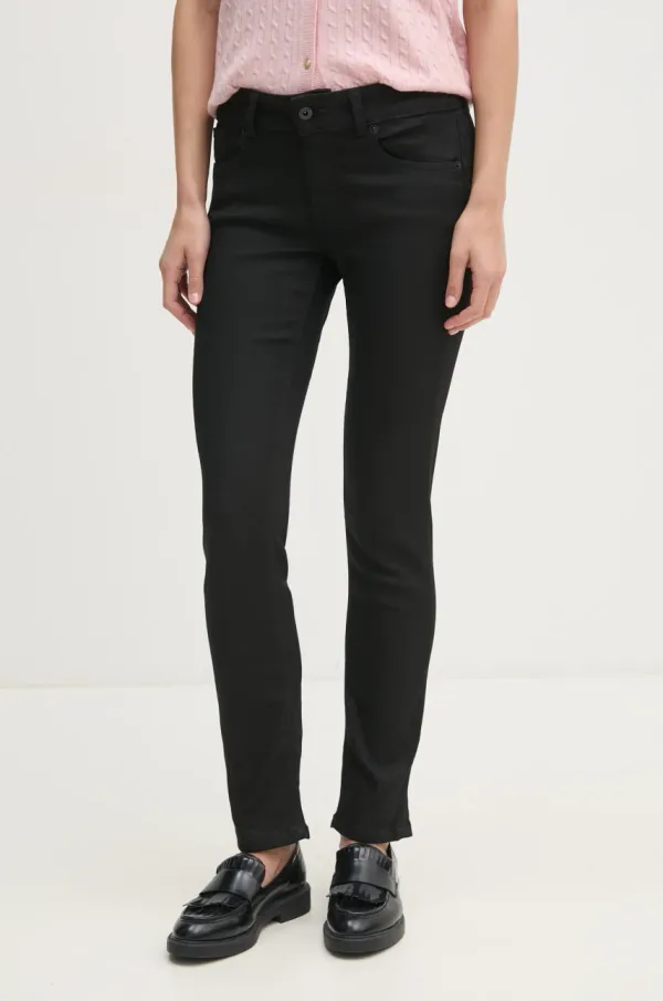 Pepe Jeans Kavbojke Pepe Jeans SLIM JEANS LW NEW BROOKE ženske, črna barva, PL204737XM7
