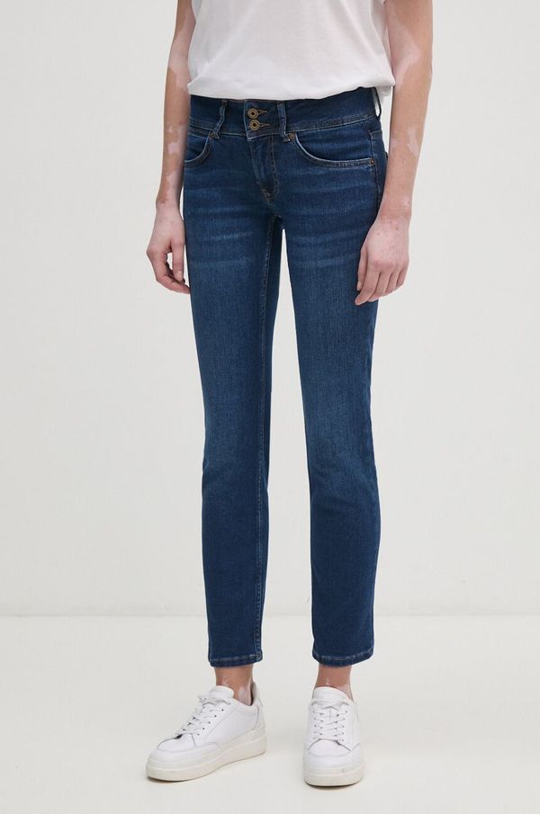 Pepe Jeans Kavbojke Pepe Jeans SLIM JEANS LW ženske, mornarsko modra barva, PL204729DP6