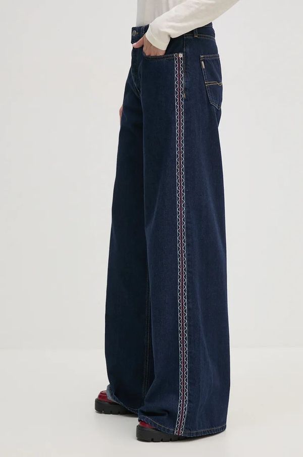 Pepe Jeans Kavbojke Pepe Jeans WIDE LEG JEANS MW CRAFT ženske, mornarsko modra barva, PL204839