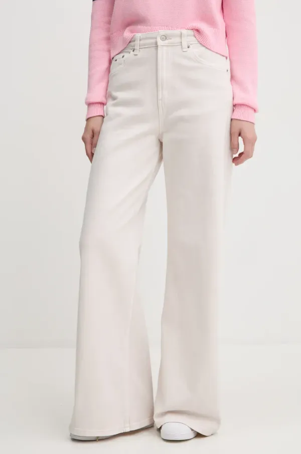 Tommy Jeans Kavbojke Tommy Jeans ženske, bež barva, DW0DW21253