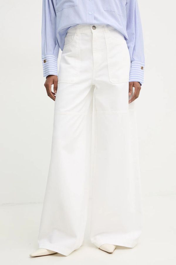 Twinset Kavbojke Twinset ženske, bela barva, 251TP2592