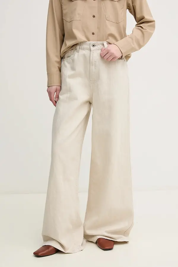 Pepe Jeans Kavbojke z mešanico lanu Pepe Jeans WIDE LEG JEANS UHW JAIMY