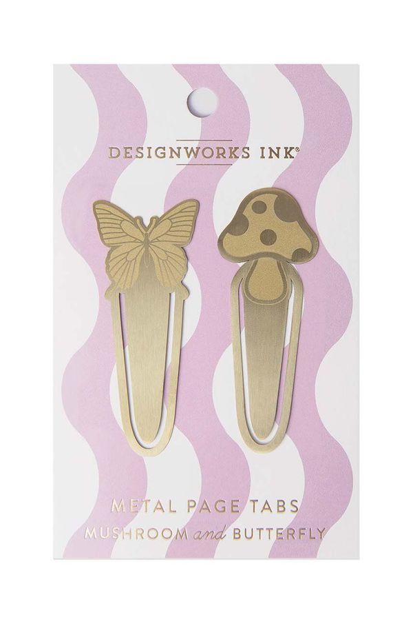 Designworks Ink Kazalo za knjige Designworks Ink Mushrooms + Butterfly 2-pack