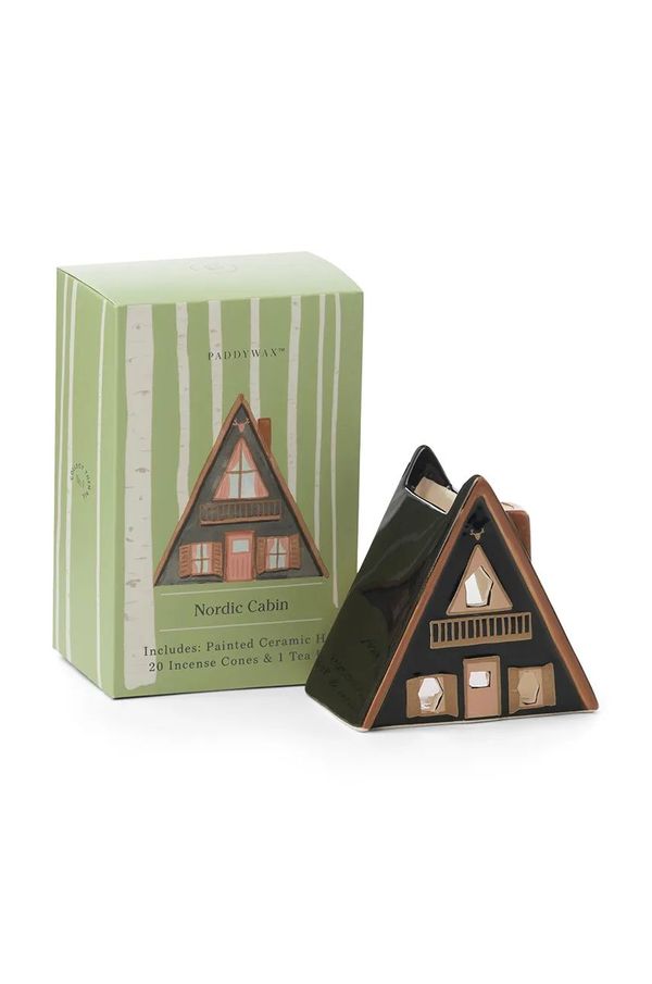 Paddywax Keramična hišica za dišeče palčke Paddywax Nordic Cabin